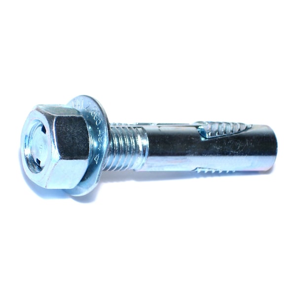 Wedge Anchor, 3/4" Dia., 4" L, Steel Zinc Plated, 18 PK